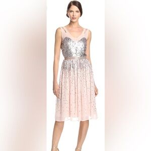 French Connection Summer Shower Strappy Paillette Sequin Midi Dress NWT